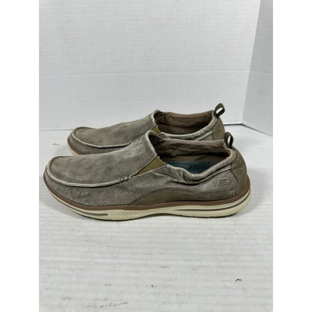 Skechers Relaxed Fit Air-Cooled Memory Foam Mens Slip On Loafers Taupe‎ 64654 11